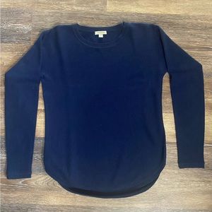 Navy blue 100% cashmere crew neck sweater